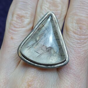 ritulated/tourmalated quartz in sterling silver